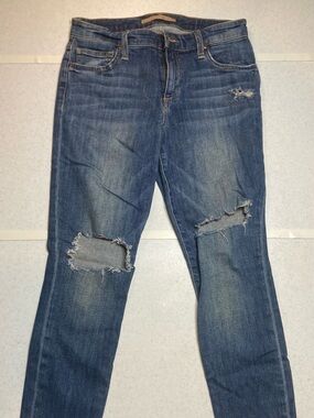 Joe’s Jeans Aveline classic stretch denim blue jeans sz 27 distressed ripped